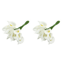 24Pcs Calla Artificial Flower Bouquet Wedding Decoration DIY Wreath Gift White