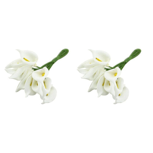 24Pcs  Calla Artificial Flower Bouquet Wedding Decoration DIY Wreath Gift White