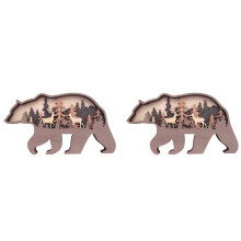 2X Bear and Deer Wall Decoration, Bear Decorations for Home, Bear Art Wall Decor, Rustic Home Decor, Cabin Decor