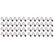 Shower Curtain Hooks Oil Rubbed Bronze,Rustproof Decorative Shower Curtain Rings,32 Pcs, Bronze