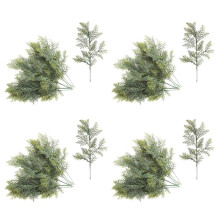 80 Pcs Artificial Cedar Sprigs Faux Cedar Spray Branches Cedar Twig Stems Sprigs Picks DIY Accessories