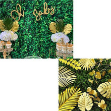 48Pcs Artificial Leaves Gold Leaves Golden Tropical Plants Leaves for Wedding Home DIY Decorations Supplies