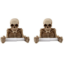 2X Skull Toilet Paper Holder Wall Mounted Toilet Paper Storage Box Bathroom Storage Box