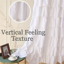 2X Ruffle Shower Curtain Home Decor Soft Polyester, Decorative Bathroom Accessories Great for Showers and Bathtubs