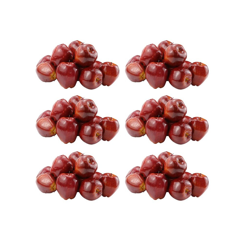 Semoic Red 72 Pcs Fake Fruit Apples Artificial Apples Lifelike Simulation Apples Home House Decor For Still Life Kitchen Decor