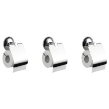 3X Stainless Steel Toilet Paper Holder Heavy Duty Suction Wall Mount Toilet Tissue Paper Holder