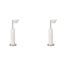 2X Toilet Paper Holder, Free Standing Toilet Paper Holder Stand with Reserve for 4 Spare Rolls, Sturdy Base