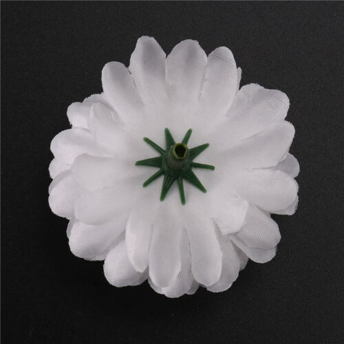 120 Pcs Carnations  Artificial Flower Silk Spherical Heads Wedding Decor White 2