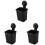 3 PC Suction Cup Toothbrush Cup Holder Rack Plastic Holder Toothpaste Storage Box for Kitchen Bathroom Toilet Black 1