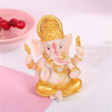 3X Haidianzi Gold Lord Ganesha Boeddhabeeld Olifant God Sculpturen Ganesh Beeldjes
