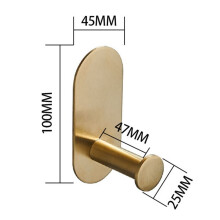 4X Wandmontage Handdoek Bar Rek Geborsteld Goud Rvs Ronde Toiletrolhouder Haak Hardware Accessoires, 10cm