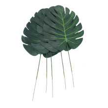 272 Pieces 8 Kinds Tropical Party Decorations Jungle Monstera Leaves , Artificial Leaves with Faux Stem