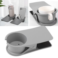 Clip porta bicchiere in plastica morsetto laterale da scrivania grigio 221 g