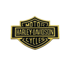 (Large Harley Gold and Black) Car Harley modified motorcycle decorative body metal personality sticker car logo skull three-dimensional logo