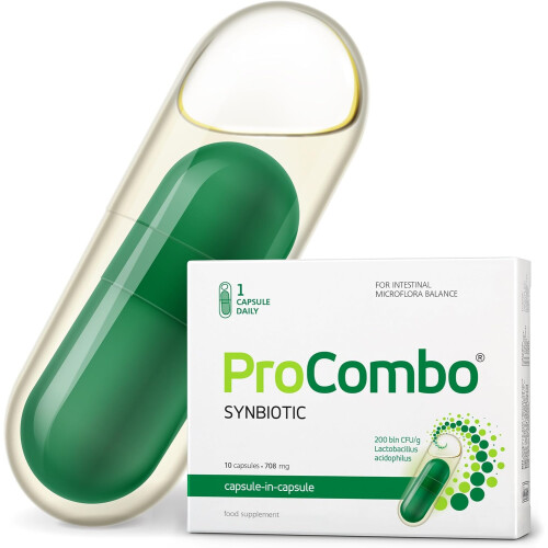 ProCombo Synbiotic Capsules Prebiotic & Probiotic Formula, 200 Billion CFU 10caps