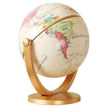 Small Desktop World Globe 11cm Antique Style Bilingual Chinese English Map for Learning and Office