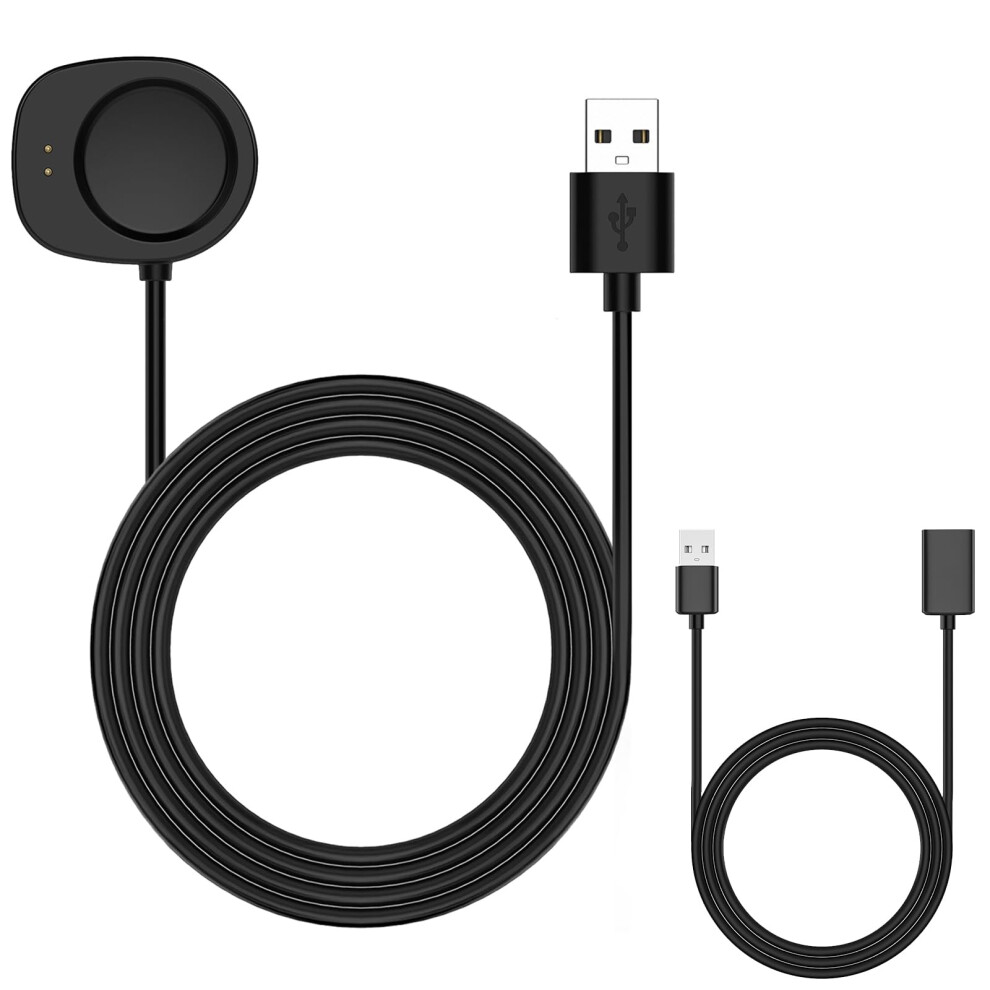 6.5 Ft Extended Charging Cable With Detachable Stand Charger For Amazfit Trex 3 Black 9073542375692