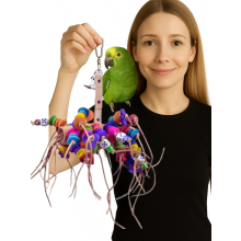 Jouet En Cuir Coloré Pour Perroquets De Taille Moyenne Et Grande - Parrot Planet