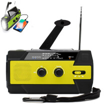 Emergency Solar Powered Radio 2.0, Hand Crank AM/FM Portable Radio With Flashlight And Phone Charger, Yellow