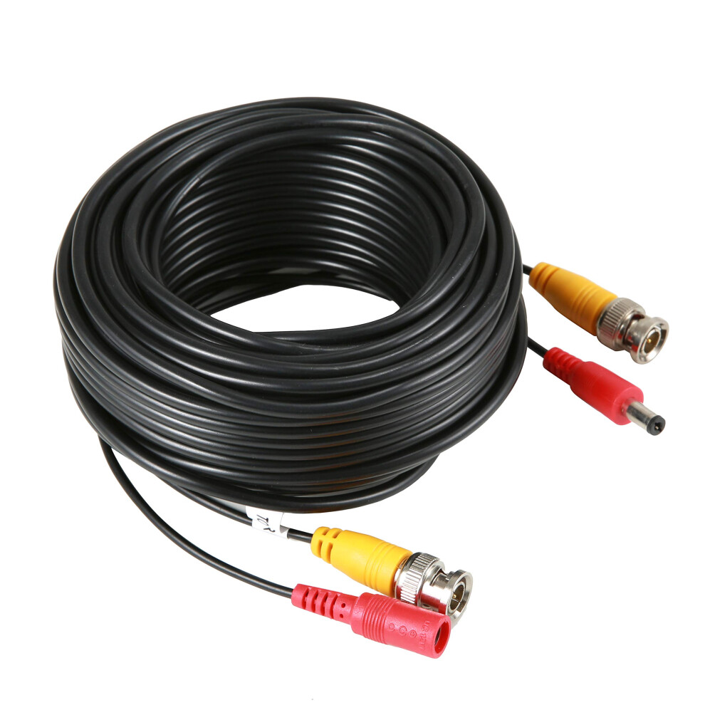 60Ft Bnc Video Power Cable For Cctv Camera Dvr Security System, Extended Reach Black 9073542375913
