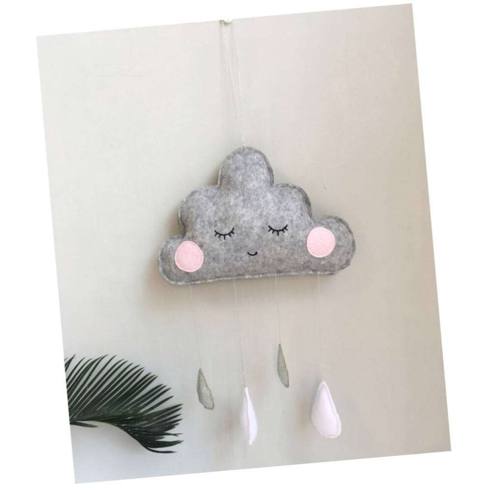 Nursery Wall Decor Felt Cloud and Raindrop Hanging Whimsical Baby Room Decoration Photo Prop