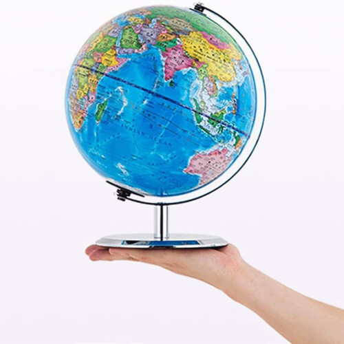 Illuminated World Globe with Warm LED Light, 360 Rotating USB Powered Desk Decor for Learning 2