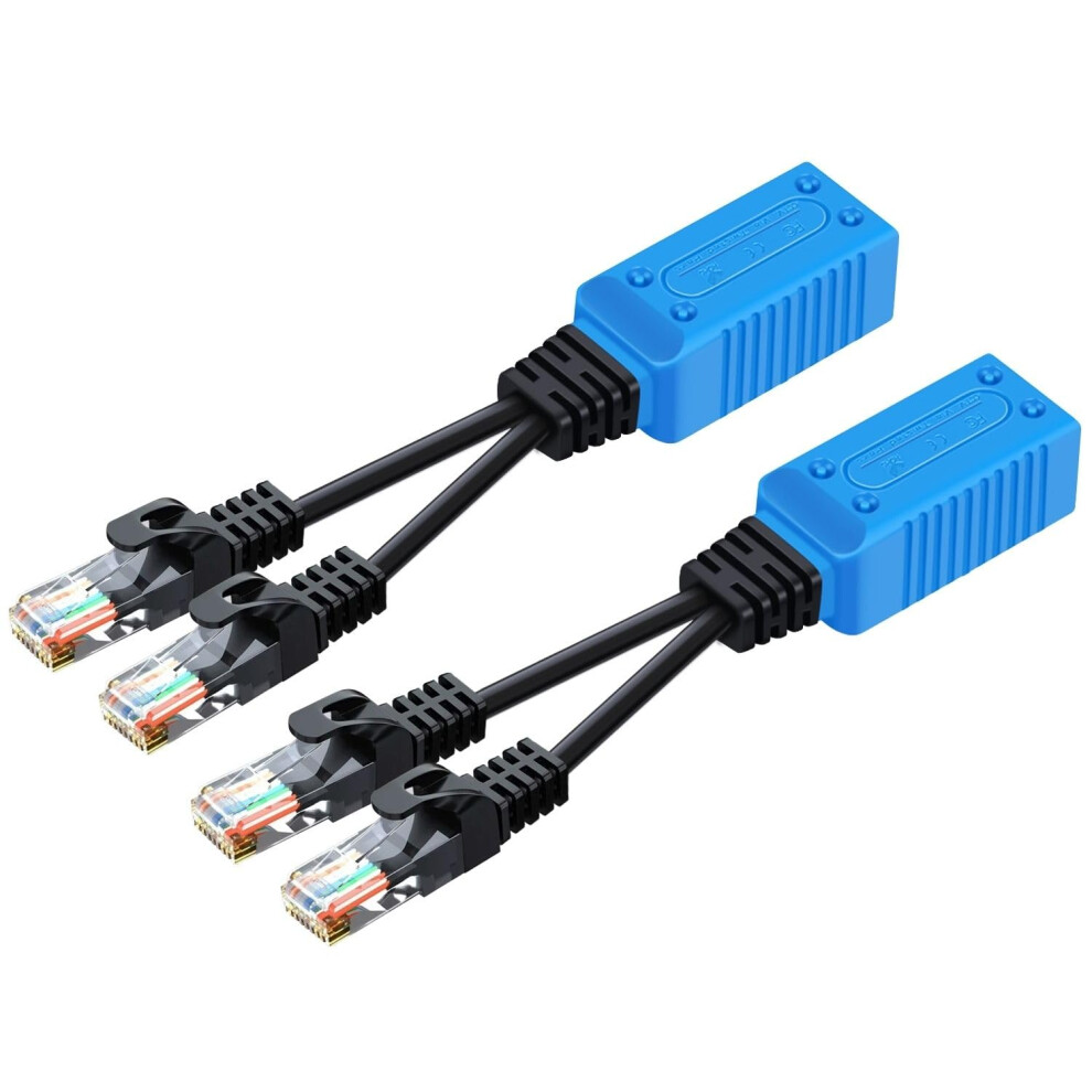 Rj45 Ethernet Splitter And Combiner Kit 2 Pack Cat6 Poe Adapter For Dual Device Connection 9169991095691