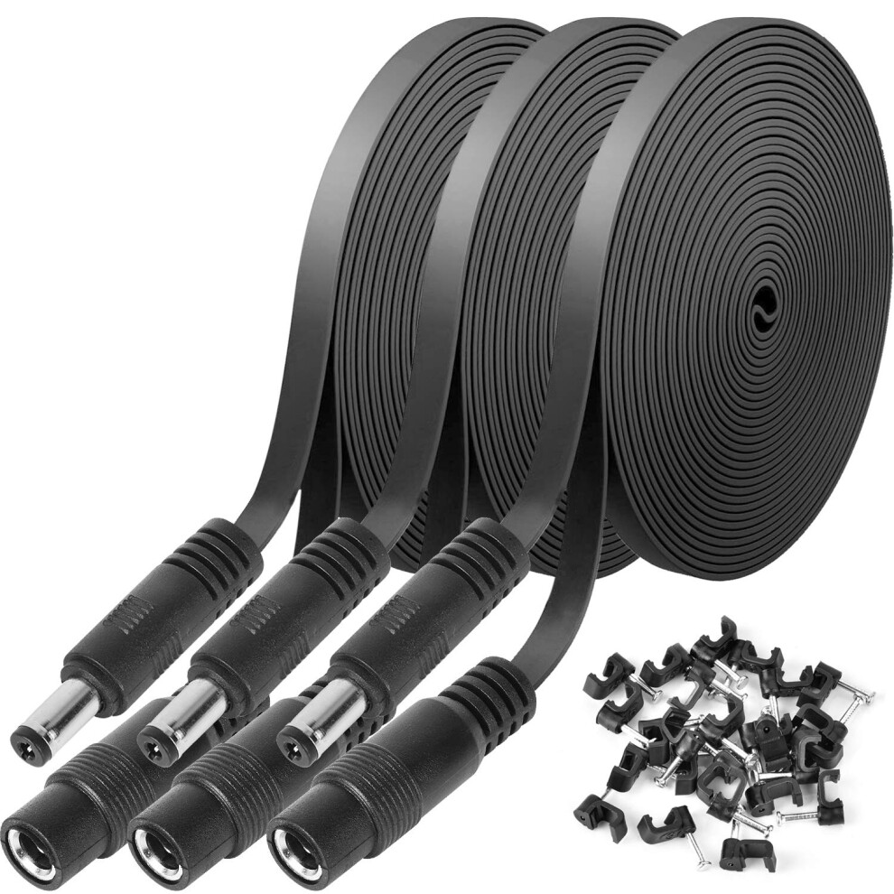 3 Pack 20Ft Dc Power Extension Cable 2.1Mm X 5.5Mm For 12V Adapter, Cctv Camera And Led Lights 9169991095745