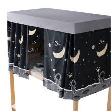 Bunk Bed Curtains for Bottom Bunk Privacy and Light Blocking, Breathable Astronaut Design Set
