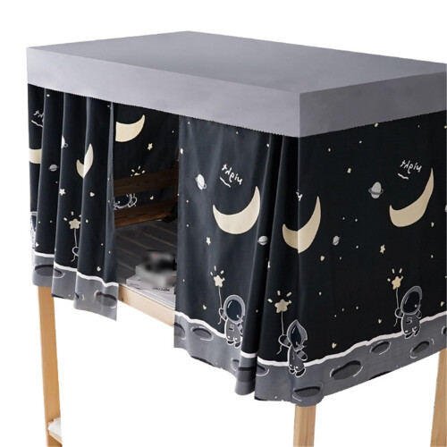 Bunk Bed Curtains for Bottom Bunk Privacy and Light Blocking, Breathable Astronaut Design Set