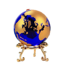 Vintage 5 Inch World Globe with Gold Base, 360 Rotation Educational Desk Globe for Home Office Decor