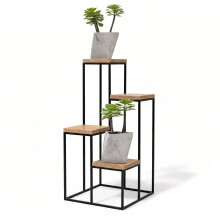 GEEZY Wooden Plant Stand 4 Tier Flower Pot Holder Display Corner Shelf Modern Unit