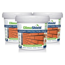 (3 x 5L) Climashield Masonry Waterproofing Cream - Exterior Brick Sealer & Rain Repellent Clear Waterproof Sealant for Concrete. Lasts up to 25 Years