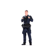 1/64 Scale Realistic Hand Painted PVC Police Officer Figure for Model Diorama Scene