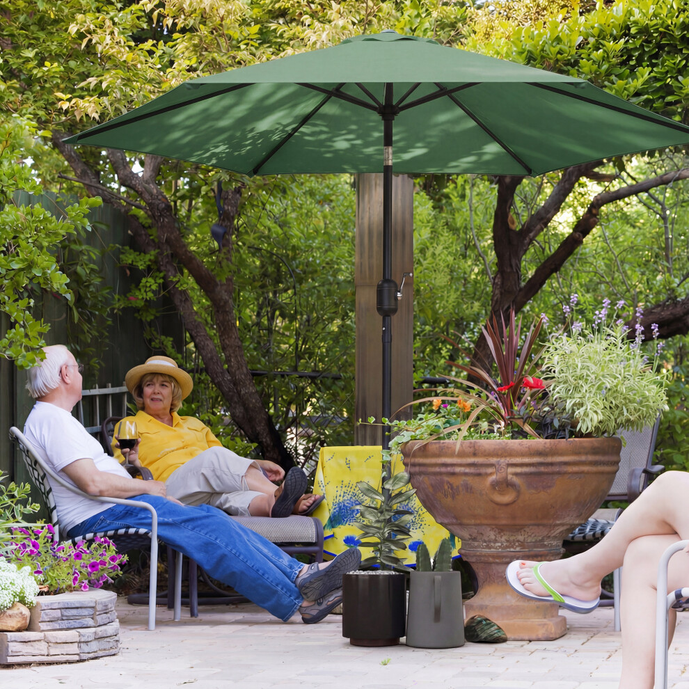 Outsunny 2.6M Garden Parasol Umbrella With Aluminium Pole, Tilt, Crank
