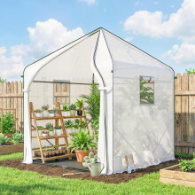 Outsunny Large Plant House with Roll-up Door White