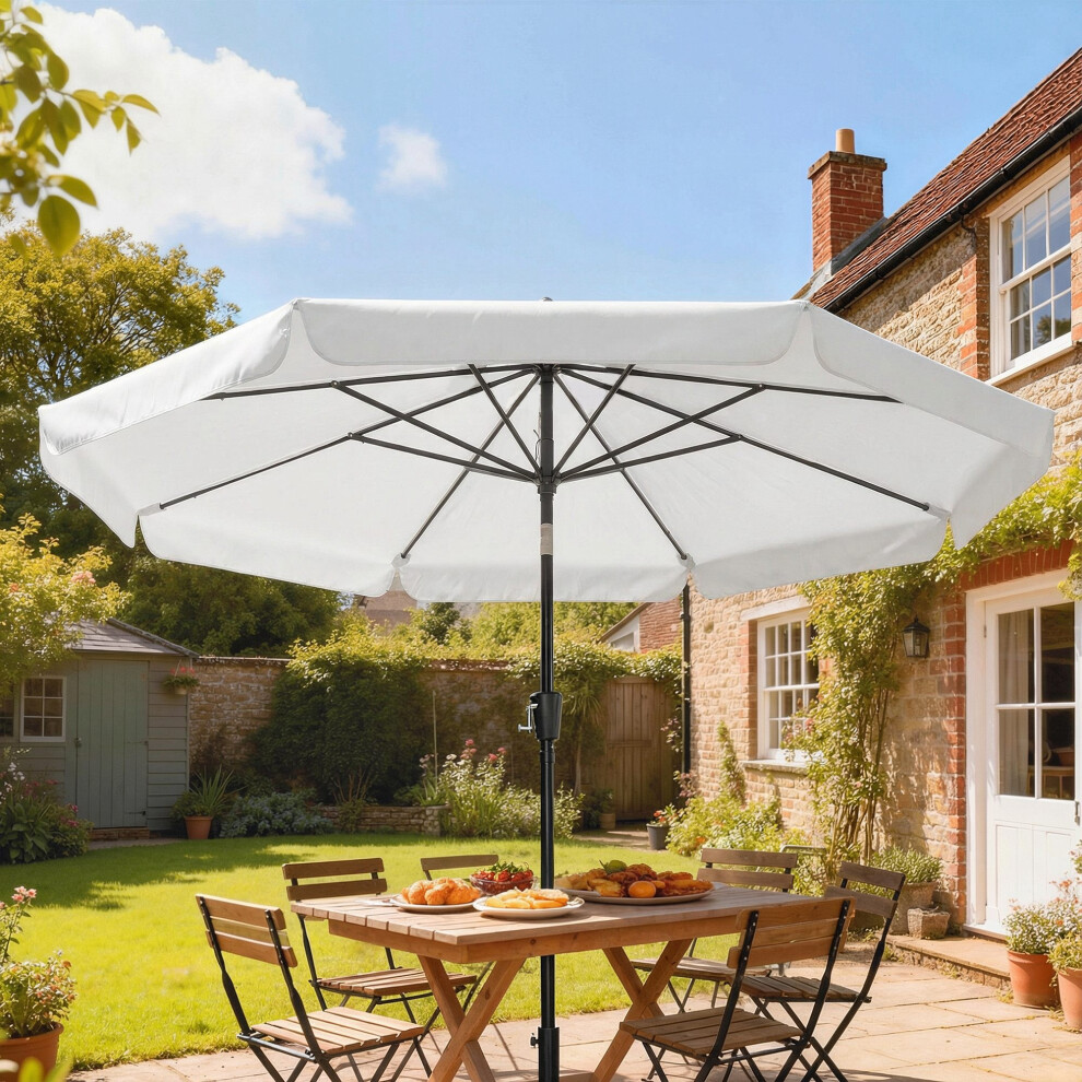 Outsunny 3 M Garden Parasol With Tilt & Crank, Upf30+ Outdoor Table Umbrella