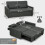 Homcom HOMCOM 2 Seater Sofa Bed, Convertible Pull Out Bed Settee, Charcoal Grey 3