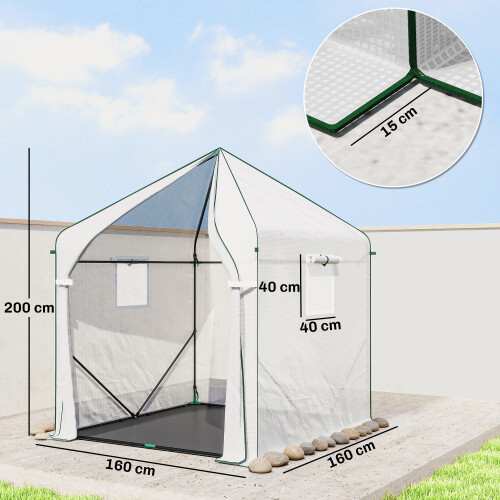 Outsunny Outsunny Large Plant House with Roll-up Door White 1