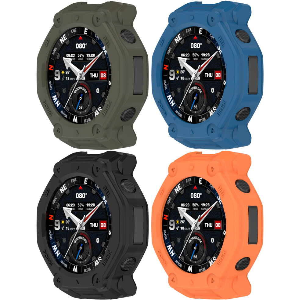 Slim Silicone Cover Case For Amazfit Trex 3 Pro 48Mm With Shockabsorbing Protection And Full Access 9169991097718