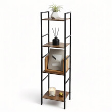 GEEZY 4 Tier Shelf Stand Freestanding Cabinet Kitchen Living Room Storage Rack Decor