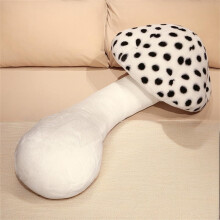 Large Mushroom Plush Body Pillow with Comfortable Hugging Support, Whimsical Design, White 31.5in