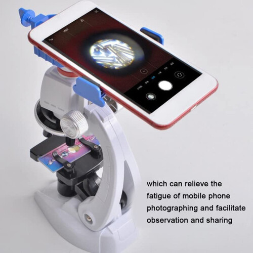 Kids Microscope Kit 1200X LED with Phone Adapter, ThreeLevel Magnification, Educational Science Set 2