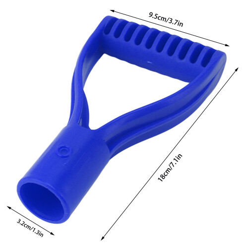 Plastic Spade Handle 32mm Blue Replacement for Shovel, 18cm Length 1