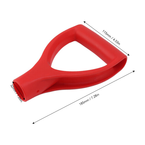 Plastic Snow Shovel Handle D Type 32mm ID Quick Install Red 18.5x11.5cm 1