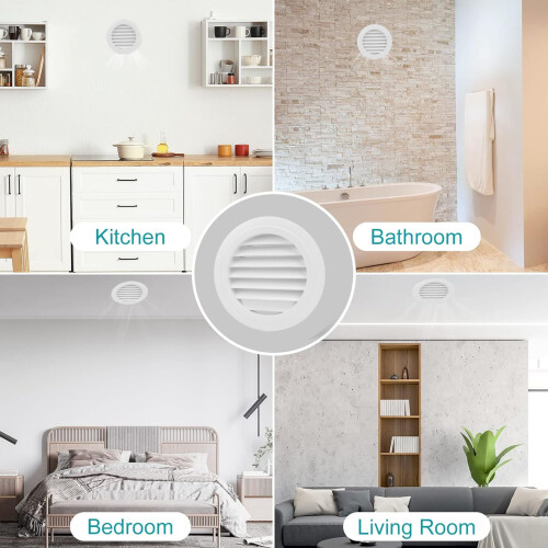 150mm Round ABS Vent Cover - Wall/Ceiling Slant 2