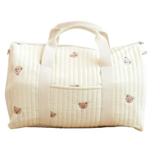 Large Capacity Baby Diaper Bag Tote with Adjustable Shoulder Straps and Multiple Storage Pockets