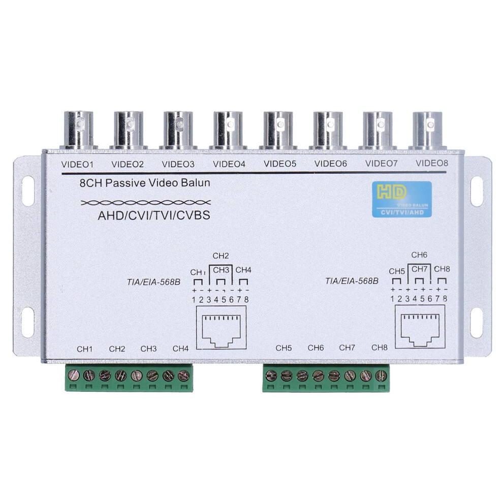 8 Channel Passive Video Balun Bnc To Rj45 Converter For Hd Ahd Cvi Tvi Cvbs 720P 1080P 9073542378884