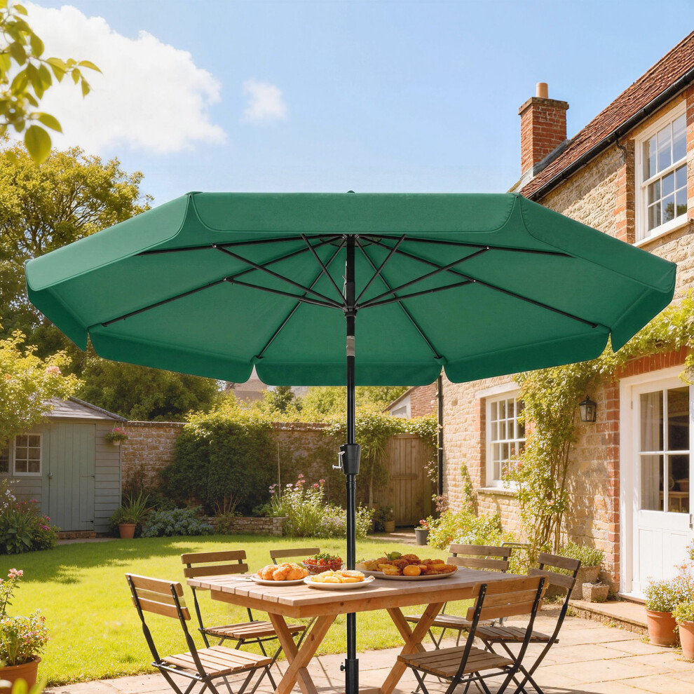 Outsunny 3 M Garden Parasol With Tilt & Crank, Upf30+ Outdoor Table Umbrella