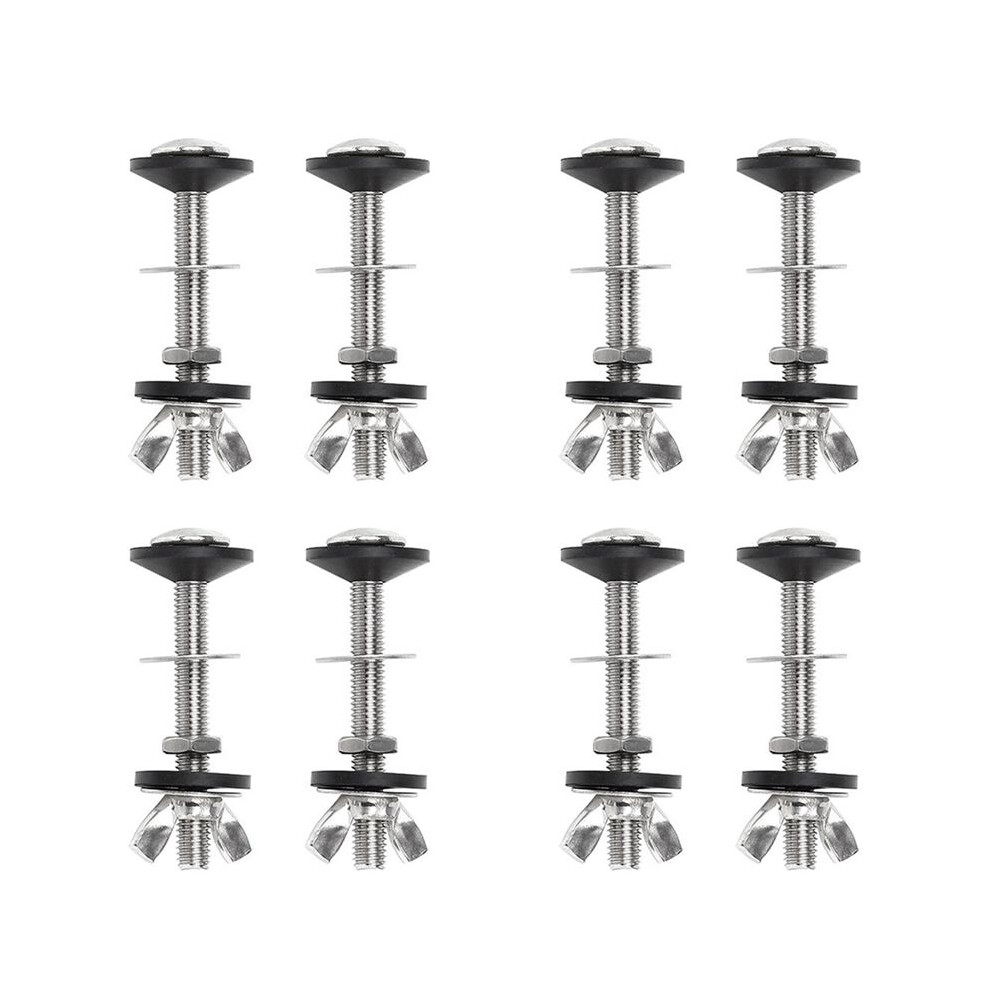 8 Pack Toilet Tank To Bowl Bolt Kits Cistern Bolts Kit,Stainless Steel Toilet Pan Fixing Fitting With Double Gaskets 6034197969868